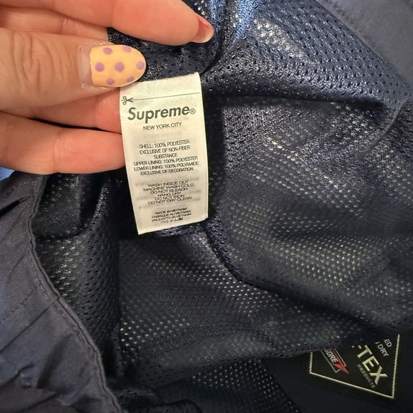 Supreme GORE-TEX Cargo Pants Navy Blue Men's Size 36 Nylon Waterproof NEW - Picture 10 of 10